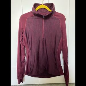 Adidas Women’s M Climalite Heather Red 1/4 Zip Jacket Maroon